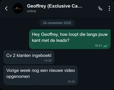 WhatsApp bericht van tevreden klant